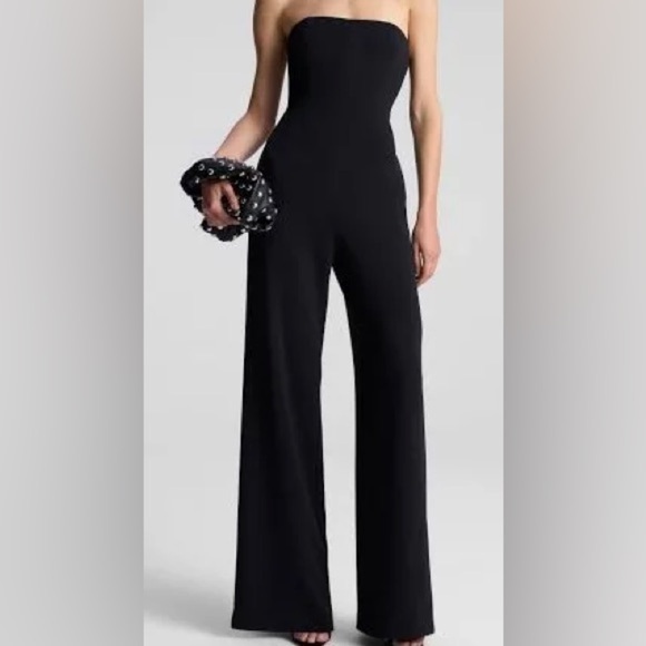 ALC Kate Black Strapless Belted Jumpsuit NWT - Picture 3 of 12